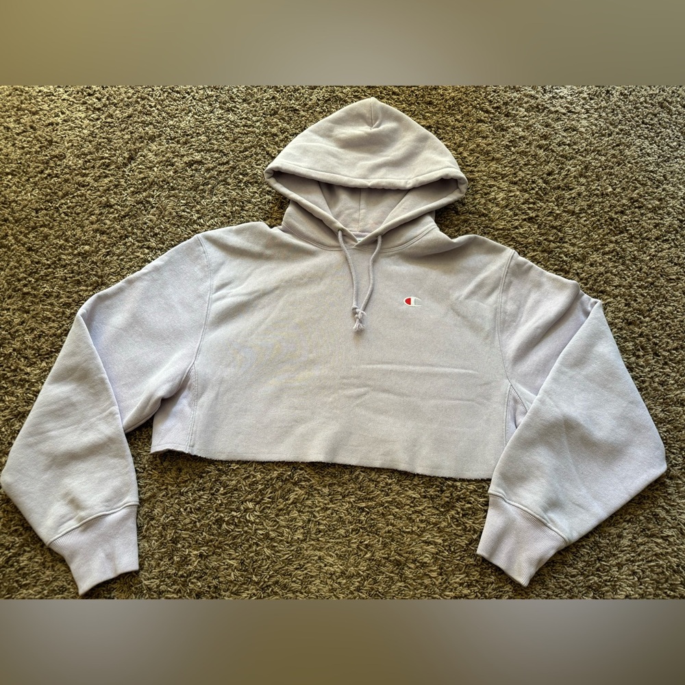 Champion Reverse Weave Lavender Cropped Hoodie